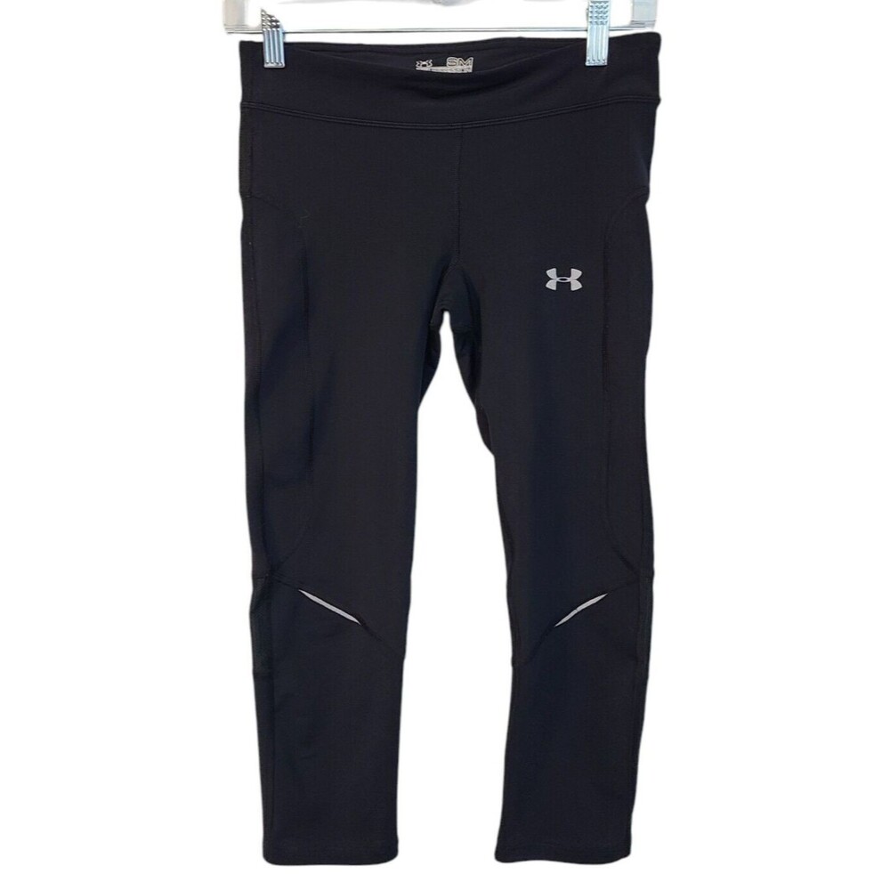 Under Armour HeatGear Compression Leggings Women SM Black Cropped Capris Gym
